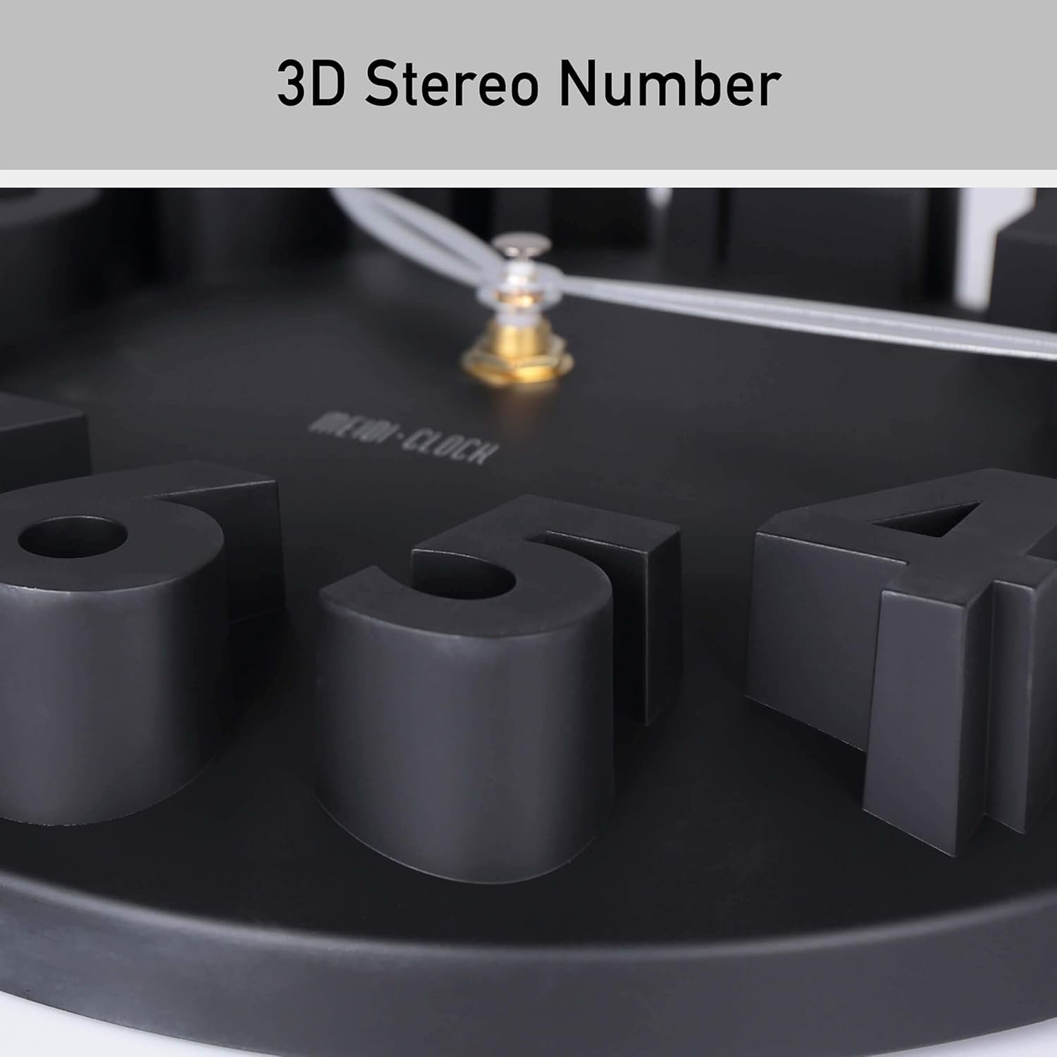 MEIDI CLOCK Modern Design Mickey Mouse Big Digit 3D Wall Clock Home Decor Decoration - Black