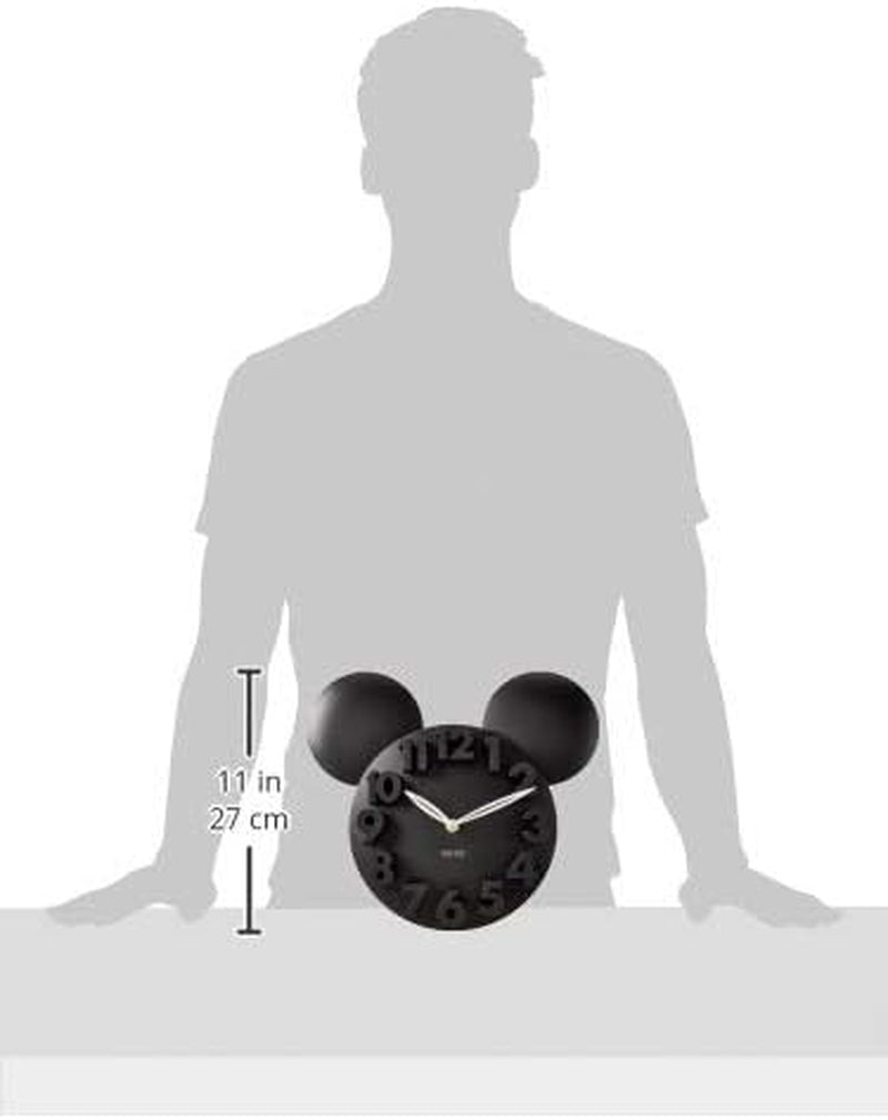 MEIDI CLOCK Modern Design Mickey Mouse Big Digit 3D Wall Clock Home Decor Decoration - Black