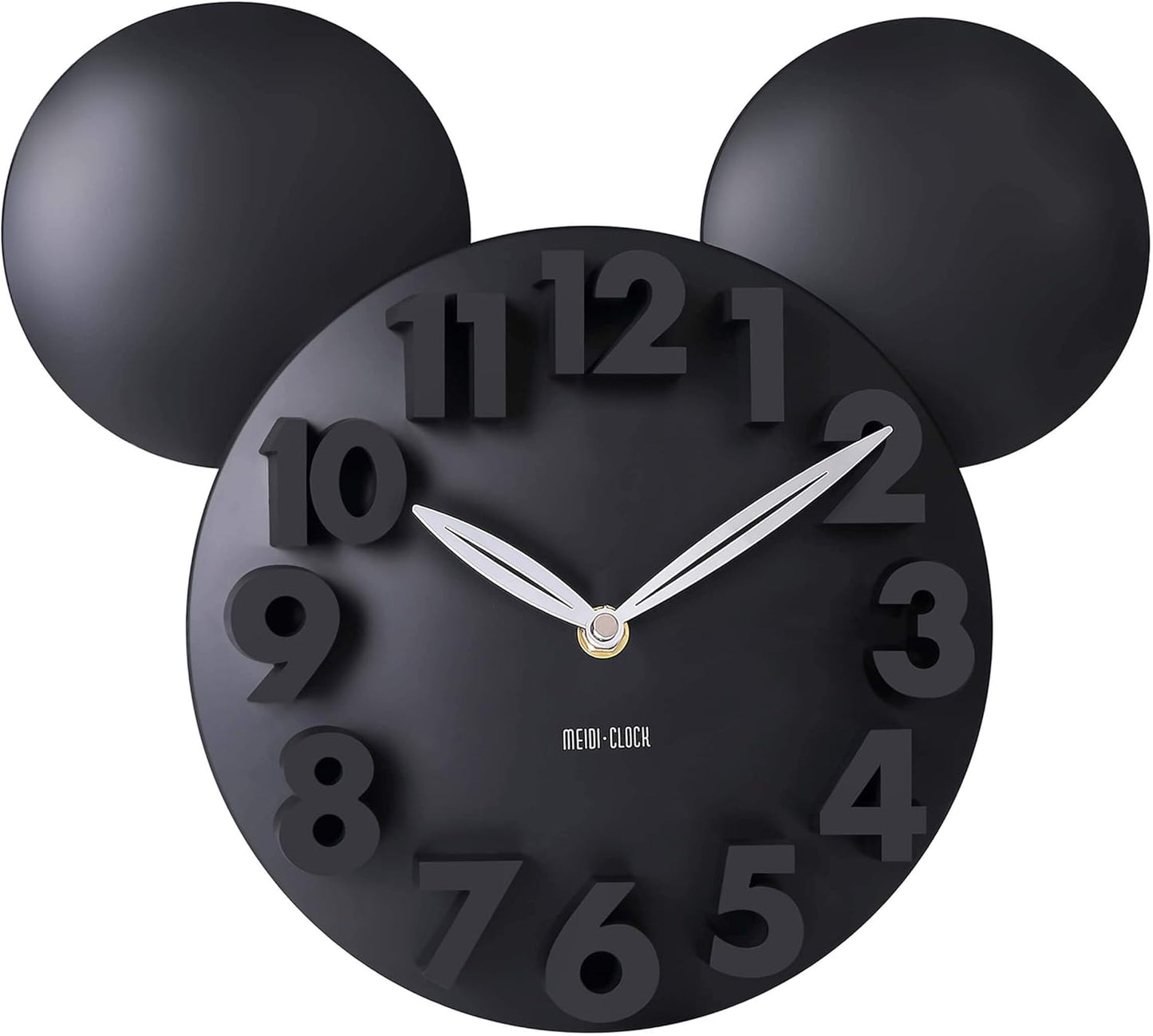 MEIDI CLOCK Modern Design Mickey Mouse Big Digit 3D Wall Clock Home Decor Decoration - Black